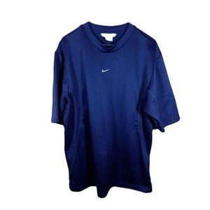 Vintage Y2K Nike Center Check Swoosh Silver Tag Blue Shirt Dri-Fit Size LG